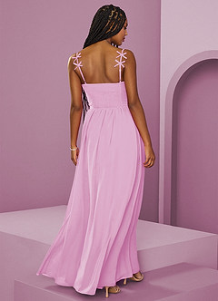 Barbie ♥ Azazie Bridesmaid Dresses Candy Pink A-Line Pleated Chiffon Dress image6