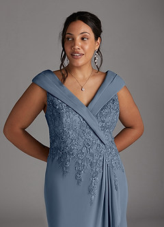 Azazie Calathea Mother of the Bride Dresses Twilight A-Line Lace Dress image10