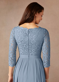 Azazie Lucianna Mother of the Bride Dresses Dusty Blue A-Line Lace Dress image8