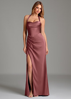 Azazie Serenity Brautjungfernkleider Meerjungfrau-Linie Herzausschnitt Stretch-Satin Kleid Amethyst image3