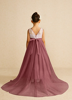 Azazie Tay Flower Girl Dresses Amethyst A-Line Sequins Tulle Dress image2