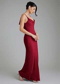 Azazie Veronica Bridesmaid Dresses Burgundy Sheath Chiffon Dress image3