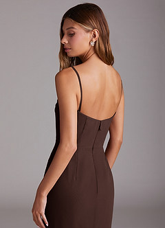 Azazie Saige Vestidos de damas de honor Vestido de Ganache de Gasa de Corte en A Convertible con Vestidos sin tirantes image9