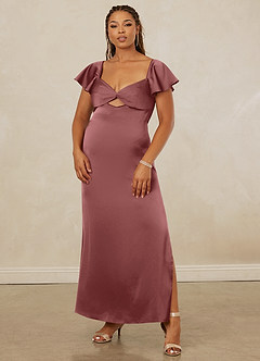 Christian Siriano Bridal for Azazie 1005 Bridesmaid Dresses Amethyst Sheath Sweetheart Neckline Stretch Satin Dress image9