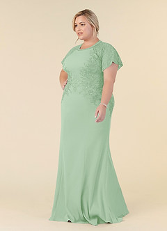 Azazie Adonna Kleider für die Brautmutter Meerjungfrau-Linie Spitze Kleid Staubiger Salbeigrün image7