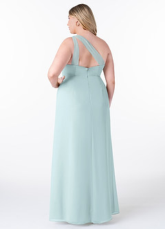 Azazie Maive Bridesmaid Dresses Mist Sheath Pleated Ruffle Chiffon Dress image8