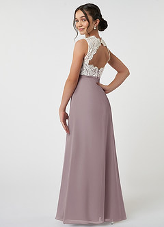 Azazie Rana Junior A-Linie Spitze Chiffon Kleid Dämmerung image4