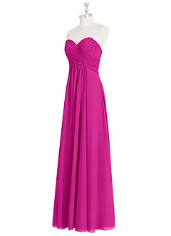 Azazie Yazmin Brautjungfernkleider Wandelbar A-Linie Herzausschnitt Chiffon Kleid Fuchsia image10