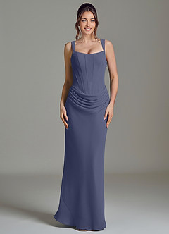 Azazie Niamh Bridesmaid Dresses Stormy Mermaid Corset Chiffon Dress image3