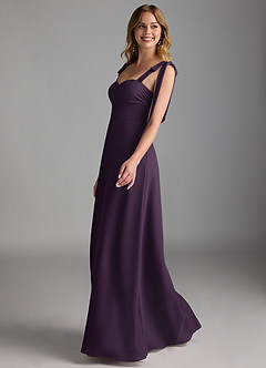 Azazie Lizet Bridesmaid Dresses Plum A-Line Sweetheart Neckline Chiffon Dress image4