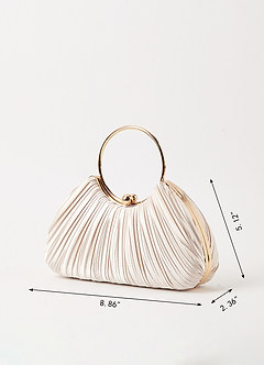 front Satin Pleated Handbag