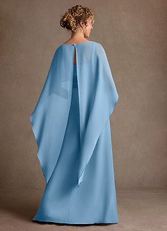 Azazie Marilla 신부의 어머니 드레스 A라인 주름진 쉬폰 플로어 길이 드레스 image3