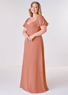 Barbie ♥ Azazie 신부 들러리 드레스 A라인 쉬폰 플로어 길이 드레스 image9