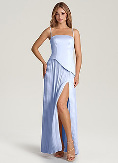 Azazie Tierney Robes de demoiselle d'honneur Robe Trapèze Convertible en Mousseline de soie Sans bretelle Eis image3