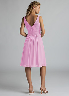 Azazie Grace Bridesmaid Dresses Candy Pink A-Line Pleated Chiffon Dress image2