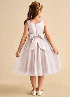 Azazie Twinsie Final Sale Rose Petal A-Line Bow Tulle Dress image2