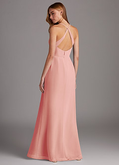 Azazie Manila Vestidos de damas de honor Vestido de Rosetón de Gasa de Corte Recto con Cuello en V image2