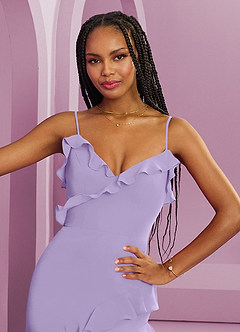 Barbie ♥ Azazie Abiti da Damigella Abito Tubino in Chiffon Lilla image7