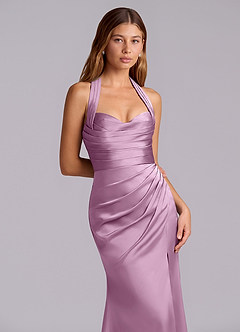 Azazie Destiny Bridesmaid Dresses Wisteria Mermaid Sweetheart Neckline Stretch Satin Dress image5
