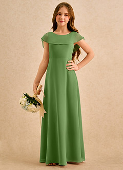 Azazie Kittie Girls Formal Flower Girl Klänningar Klä A-Line i Chiffong image5