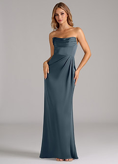 Azazie Johana Brautjungfernkleider Wandelbar Meerjungfrau-Linie Schulterfrei Stretch-Satin Kleid Zwielichtviolett image5