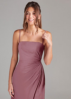 Azazie Aliani Bridesmaid Dresses Vintage Mauve Sheath Strapless Chiffon Convertible Dress image2