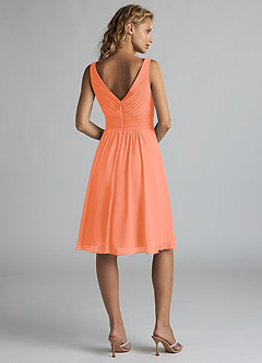 Azazie Grace Vente Finale Robe Trapèze en Mousseline de soie Plissée Coucher De Soleil image2