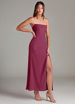 Azazie Leonis Bridesmaid Dresses Mulberry Mermaid Strapless Chiffon Convertible Dress image8
