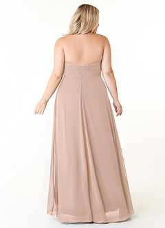 Azazie Tessie Brautjungfernkleider A-Linie V-Hals Gefaltet Chiffon Kleid Englisches Rosa image7