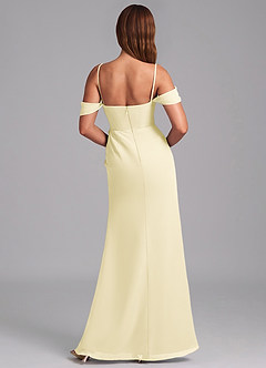 Azazie Johana Bridesmaid Dresses Lemon Sorbet Mermaid Off the Shoulder Chiffon Convertible Dress image2