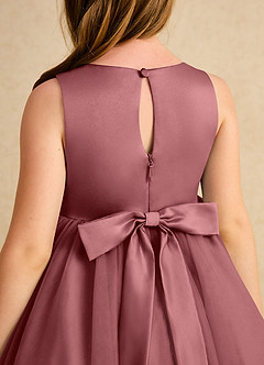 Azazie Prima Robe Demoiselle D'honneur Fillette Robe Trapèze en Tulle Arc Améthyste image6