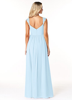 Azazie Cleobella Bridesmaid Dresses Sky Blue A-Line Sweetheart Lace Chiffon Dress image2