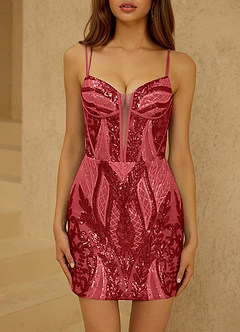 Sequinna Rojo Mini vestido image5