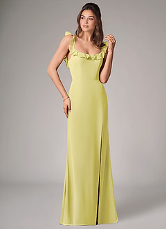 Azazie Callie Abiti da Damigella Abito Convertibile Sirena in Chiffon Spacco Laterale Sorbetto Al Limone image3