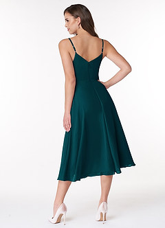 Azazie Clarissa Brautjungfernkleider A-Linie V-Hals Chiffon Kleid Kiefer image2