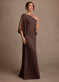 Azazie Anaheim Mother of the Bride Dresses Ganache A-Line Pleated Chiffon Dress image3
