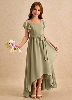 Azazie Milly Girls Formal Flower Girl Klänningar Klä A-Line i Chiffong Plisserad image1