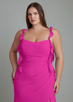 Azazie Jessamine Bridesmaid Dresses Fuchsia Mermaid Corset Chiffon Dress image14