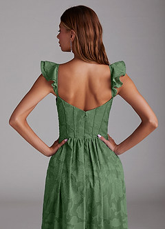 Azazie Denisse Brautjungfernkleider A-Linie Gestreift Blumen-Burnout Kleid Eukalyptus image6