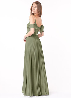 Azazie Lyney At-home Try On Dresses Dusk A-Line Off the Shoulder Chiffon Dress image4