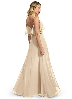 Azazie Jean Bridesmaid Dresses Champagne A-Line Chiffon Convertible Dress image2
