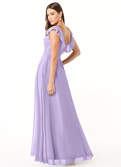 Azazie Jinny Bridesmaid Dresses Lilac A-Line Square Neckline Ruched Chiffon Dress image8
