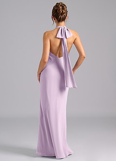 Azazie Velli Bridesmaid Dresses Frosted Lilac Mermaid Bow Chiffon Dress image2