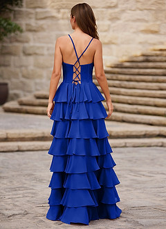Rhythm Royal Blue Ruffled A-line Prom Dress image2