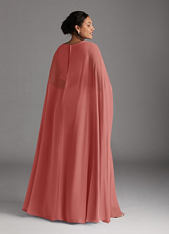 Azazie Isa Mère de la mariée Robes Robe Trapèze en Mousseline de soie Col V plissé Antique Rose image8