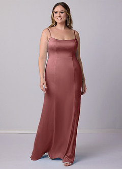 Barbie ♥ Azazie Bridesmaid Dresses Amethyst Mermaid Bow Stretch Satin Dress image7