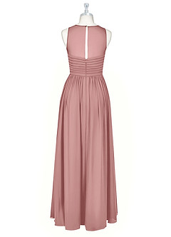 Azazie Nina Brautjungfernkleider A-Linie Plissee Chiffon Kleid Altrosa image7