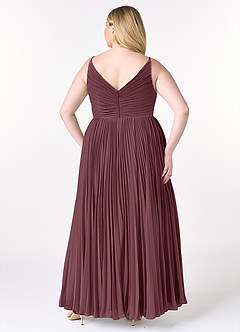 Azazie Raychelle Bridesmaid Dresses Sangria A-Line V-Neck Chiffon Dress image9