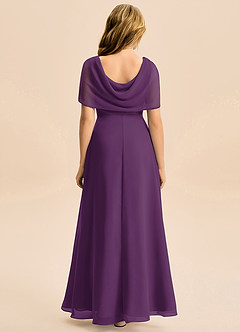 Azazie Emma Junior Robe Trapèze en Mousseline de soie Plissée Grain De Raisin image2