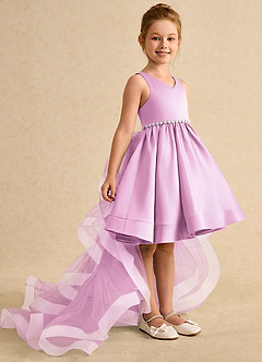Azazie Julietta Flower Girl Dresses Candy Pink Ball-Gown Convertible Tulle Dress image3
